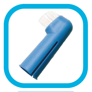 En forma de dedal y con púas de goma.